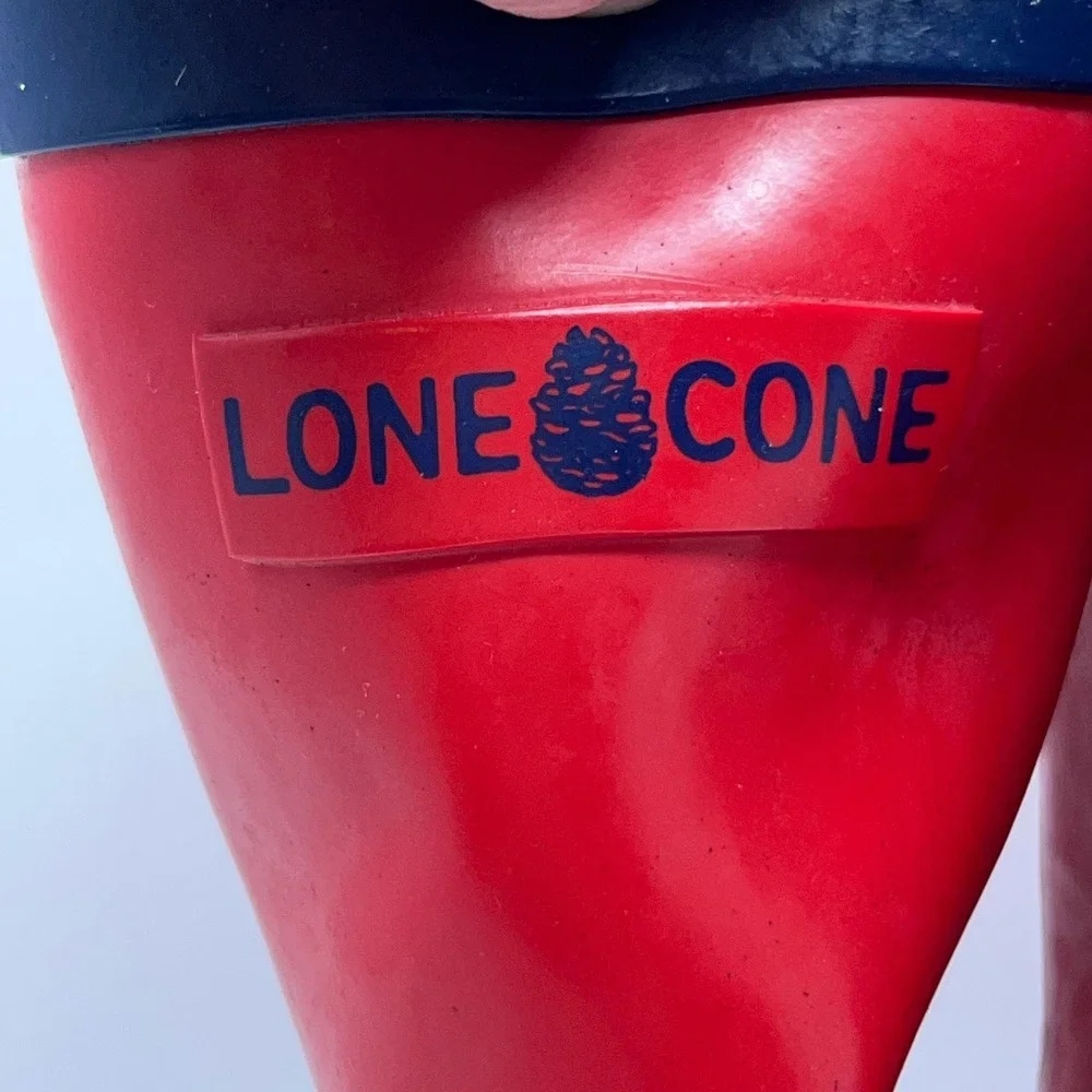 Lone Cone Kids Size 3 Red Navy Blue Waterproof Rubber Pull On Rain Boots New